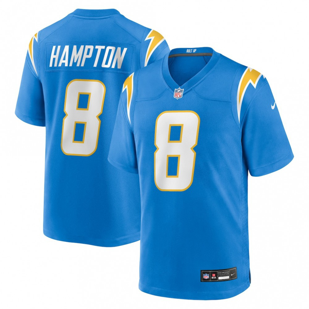 Omarion Hampton Los Angeles Chargers Nike 2025 NFL Draft First Round Pick Game Jersey - Powder Blue-GridironStore